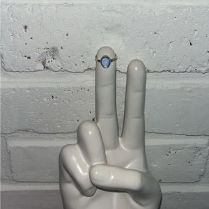 Blue sea glass ring.